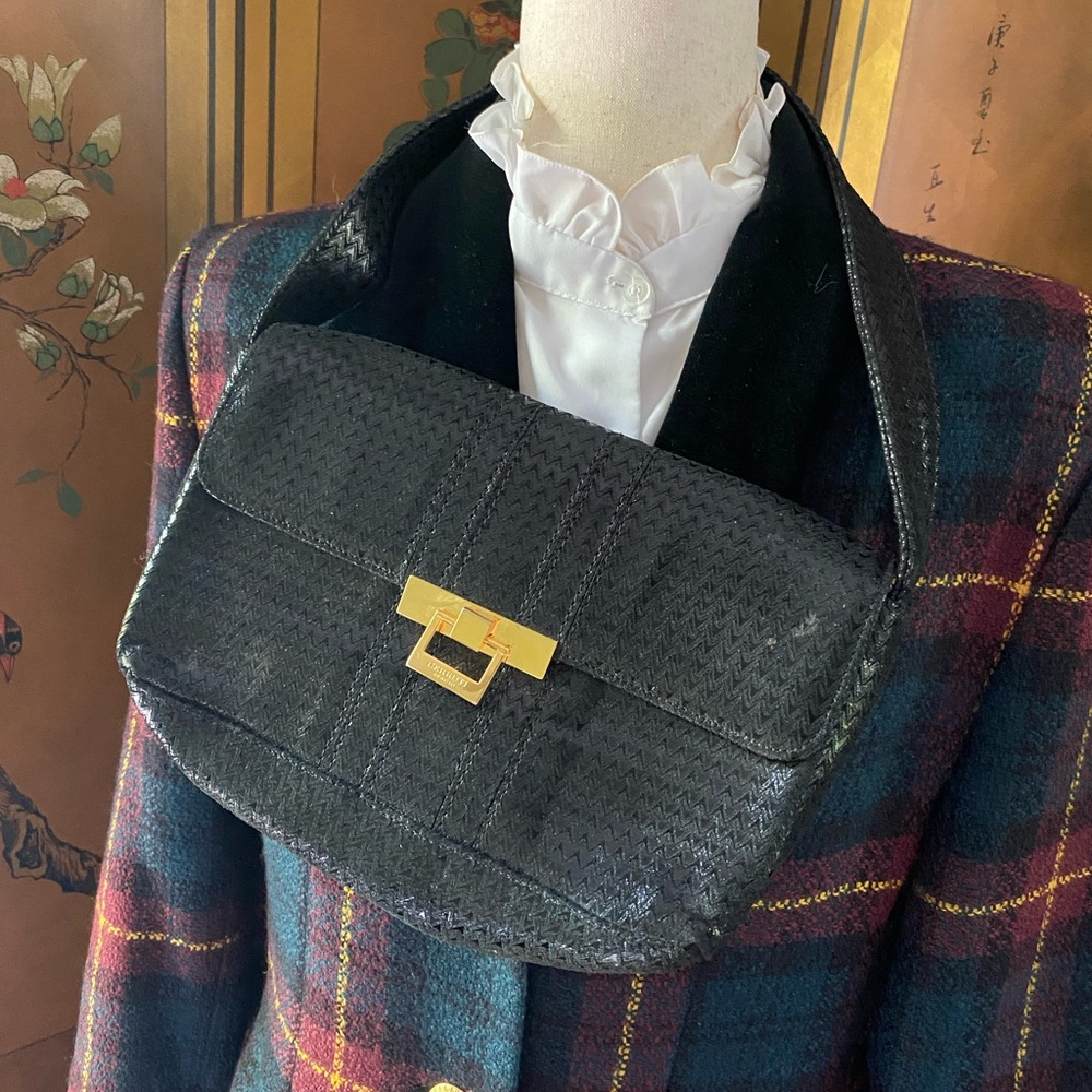 Sergio Cerruti black handbag with gold hardware